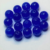 Ronde 8 - Jade blanc naturel, teinte, bleu foncé (10pces) 