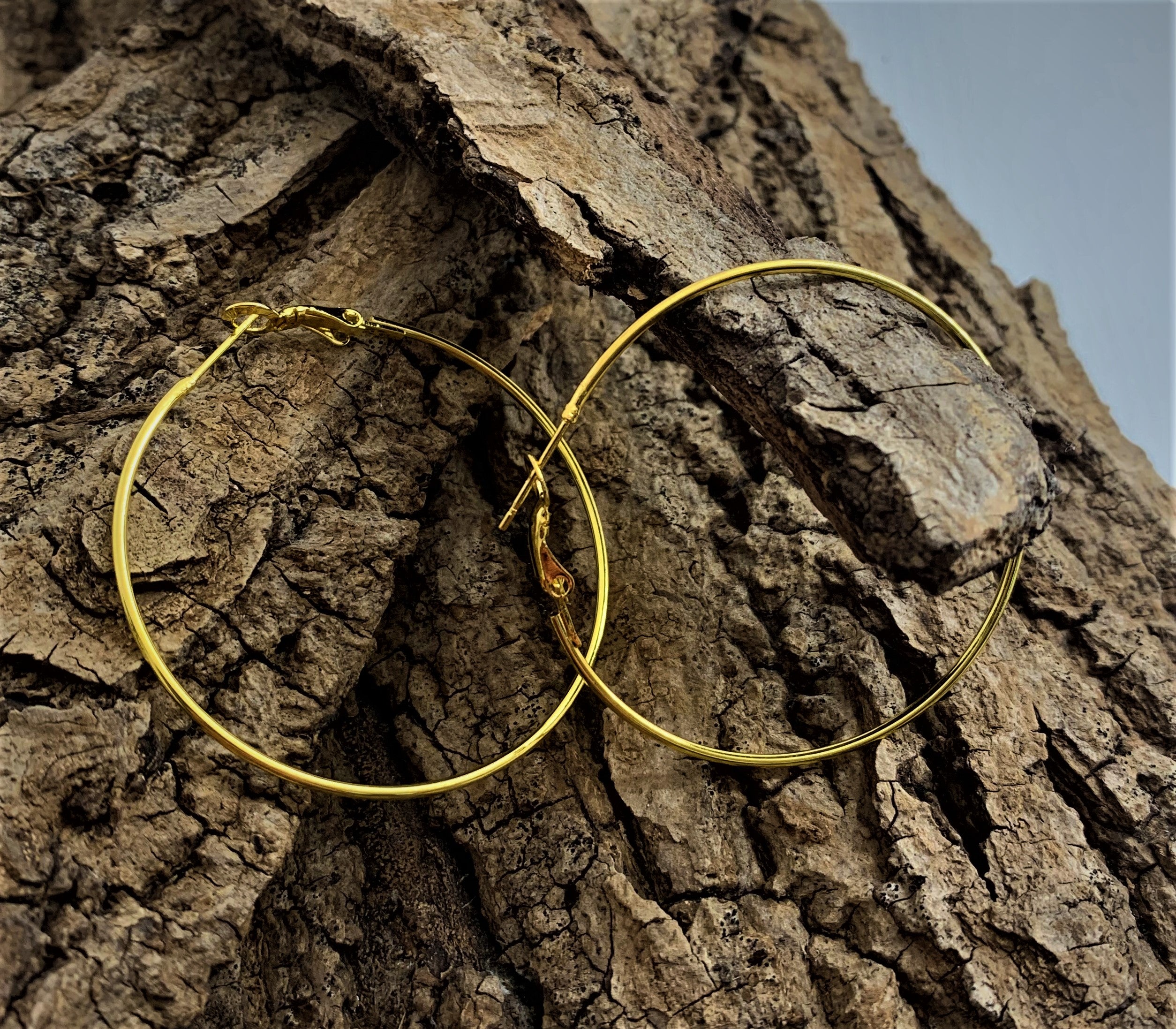 Boucles d'oreille créole dorée (paire)