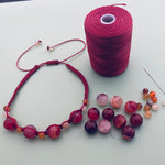 Ronde 8 - Agate Naturelle Rayée rouge foncé (10 pces)