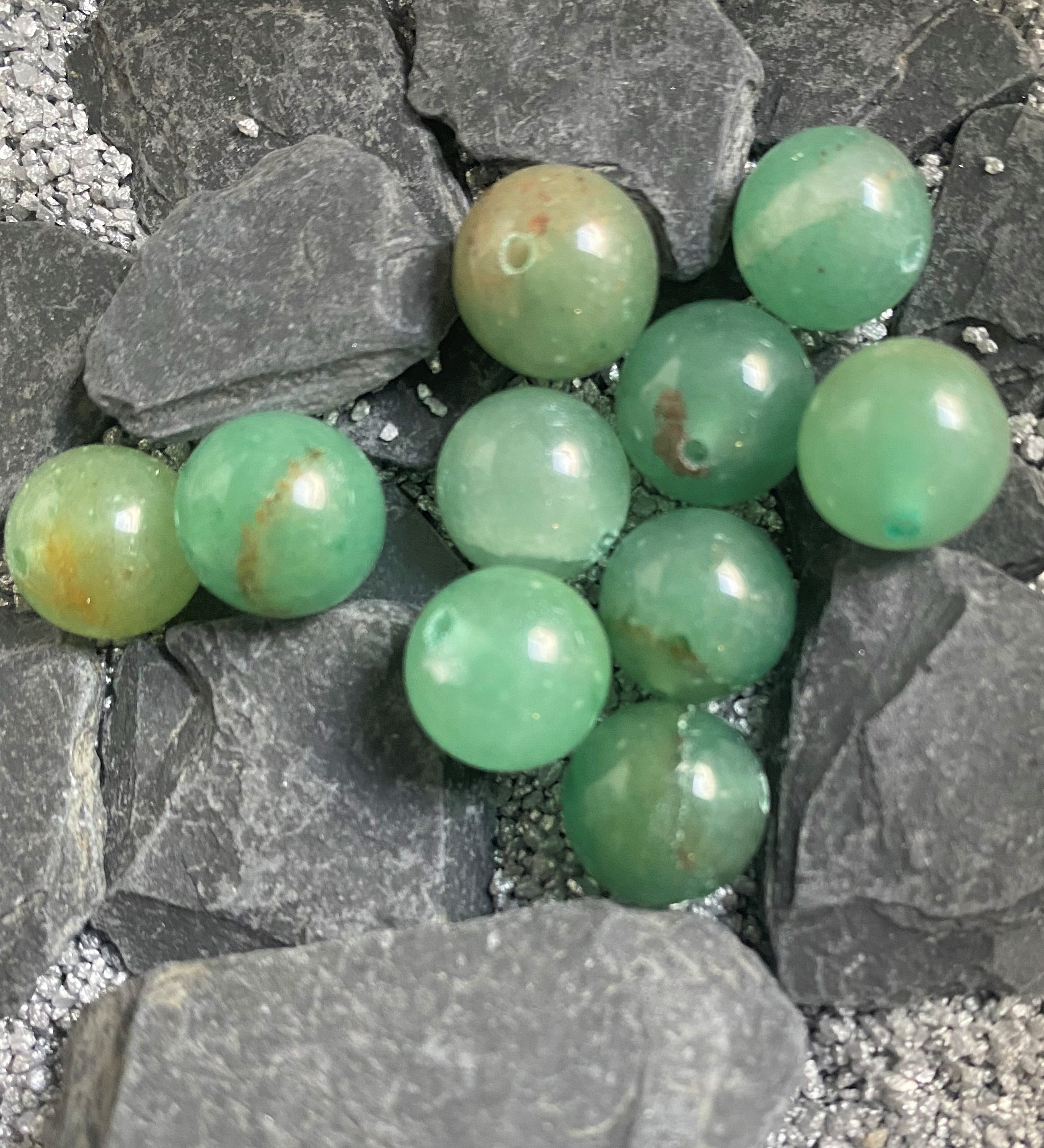 Ronde 10 -  Aventurine naturelle Verte (5 pces)