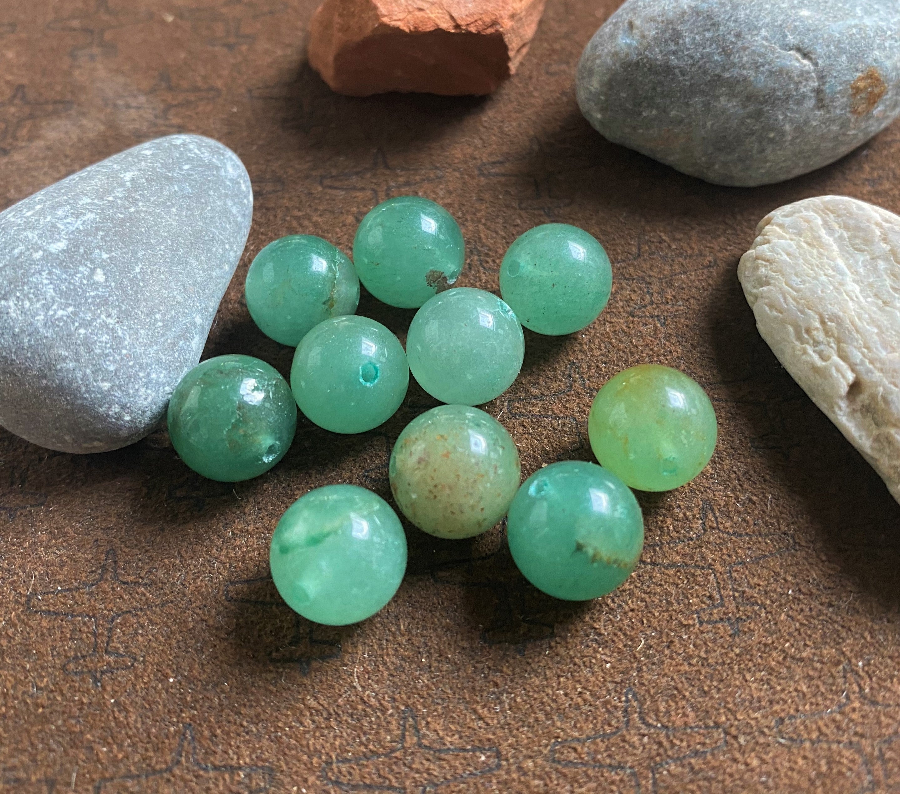 Ronde 10 -  Aventurine naturelle Verte (5 pces)