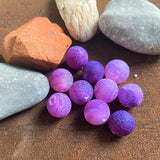 Ronde 10 - Agate naturelle craquelée pourpre Grade A (5 pces)