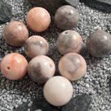 Ronde 10 - Jaspe naturelle zèbre rose (5 pces)