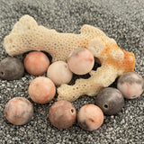 Ronde 10 - Jaspe naturelle zèbre rose (5 pces)