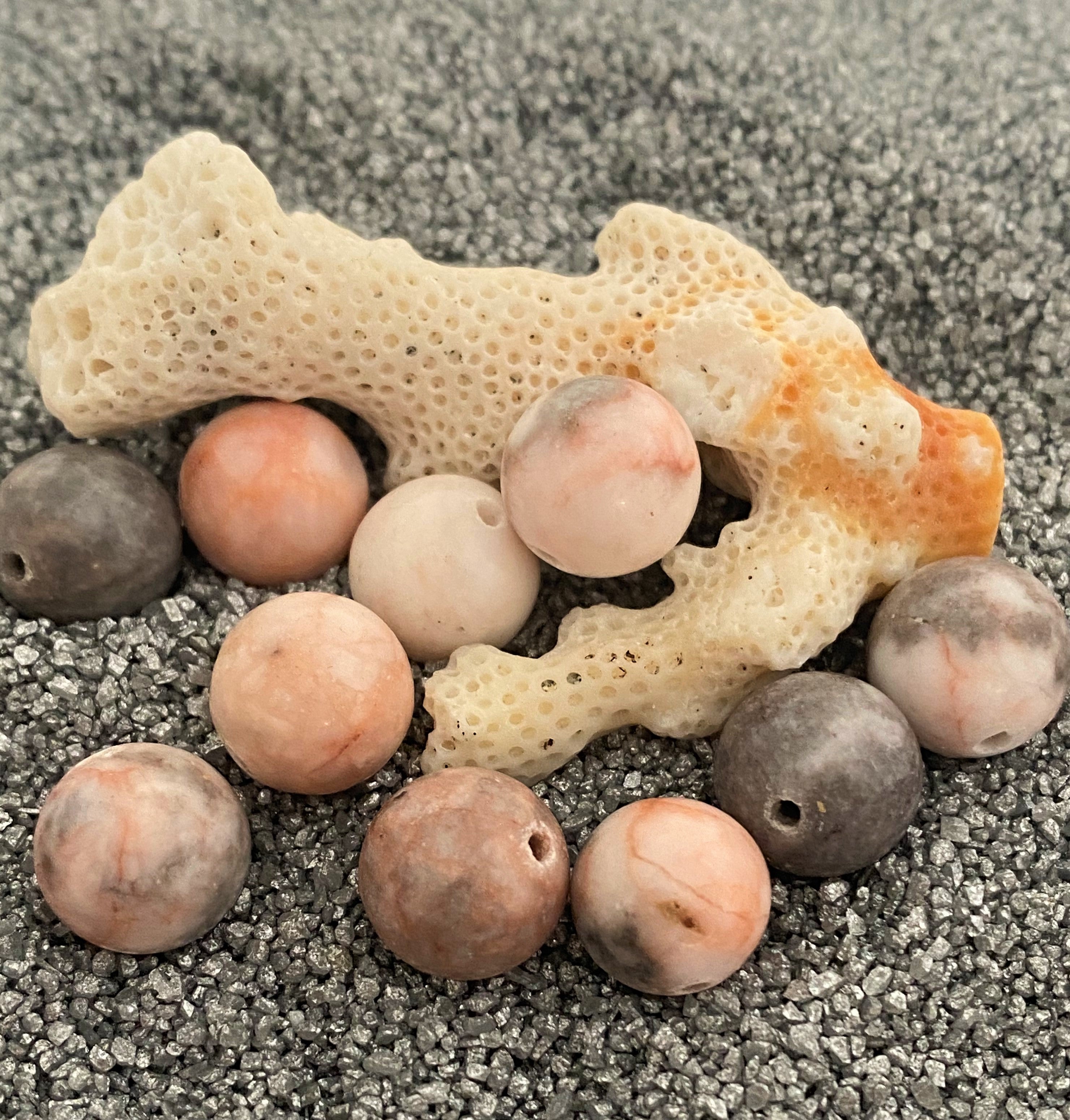 Ronde 10 - Jaspe naturelle zèbre rose (5 pces)