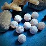 Ronde 10 - Agate naturelle givrée gris clair (5 pces)