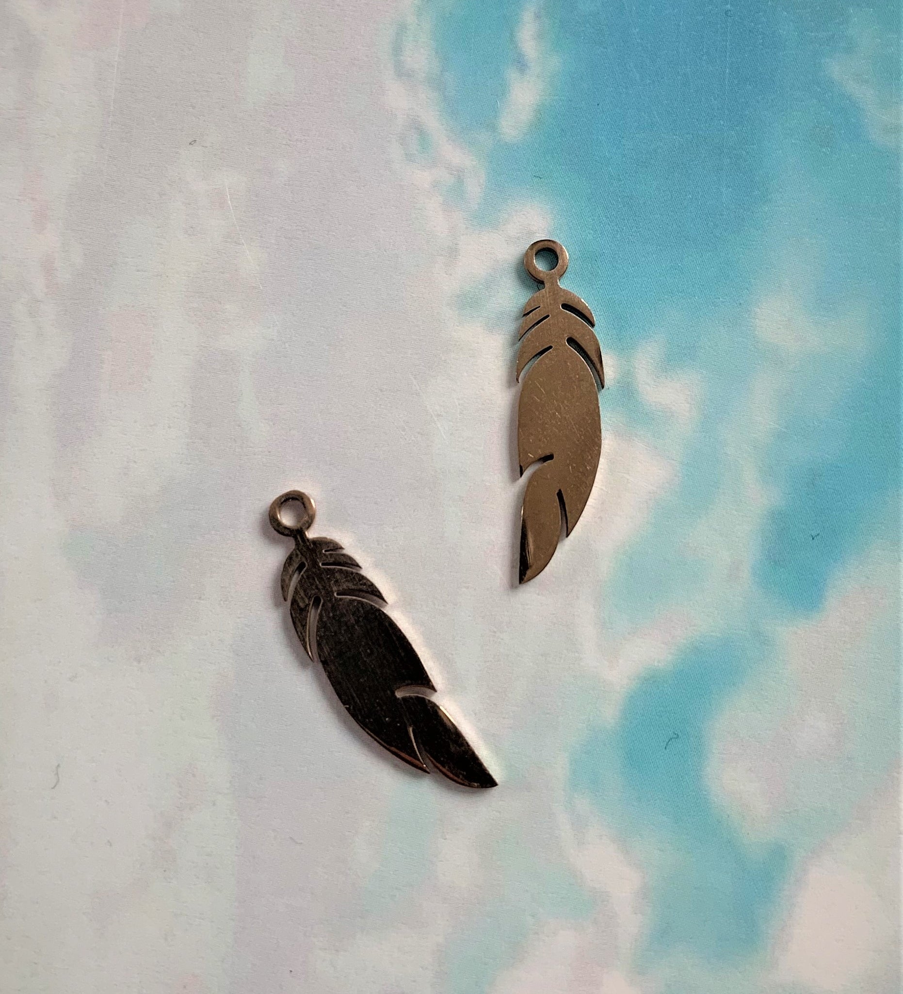 Pendentif - Plume filigrane  Or rose (1 pce)