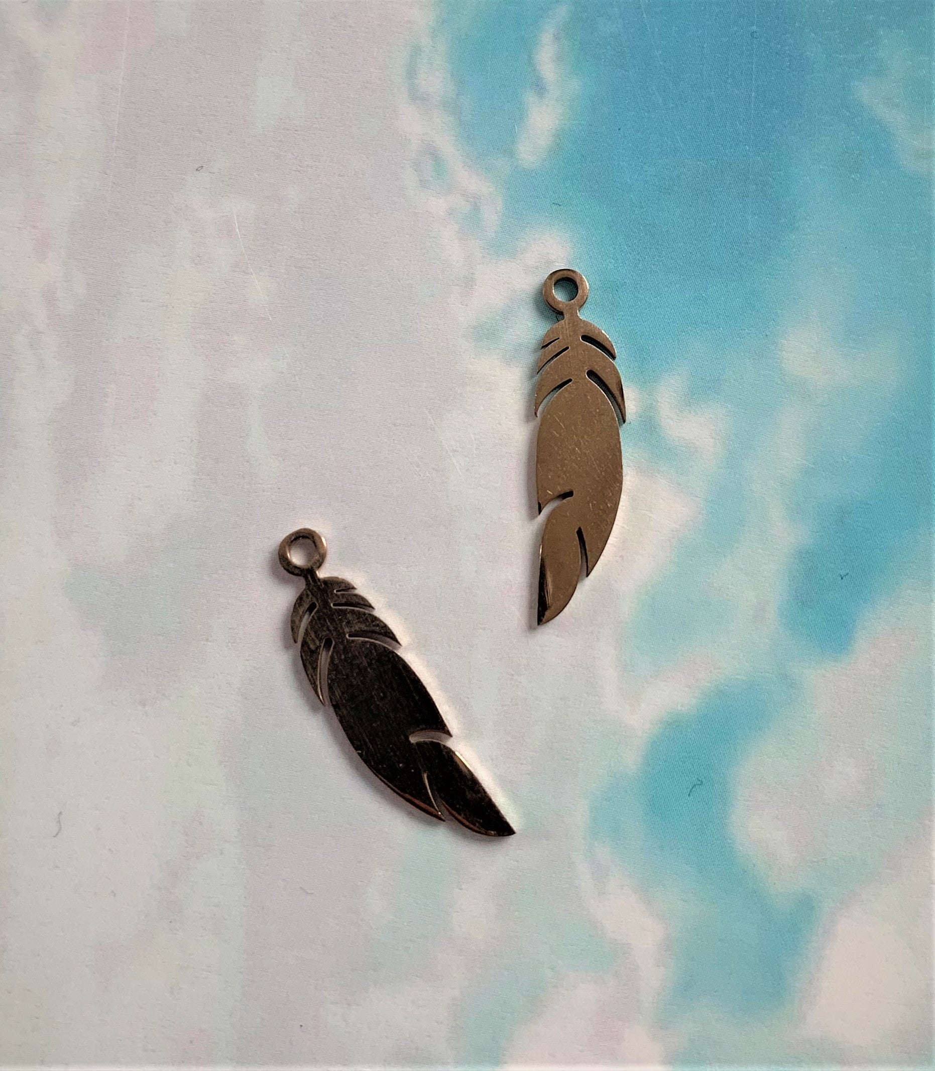 Pendentif - Plume filigrane  Or rose (1 pce)