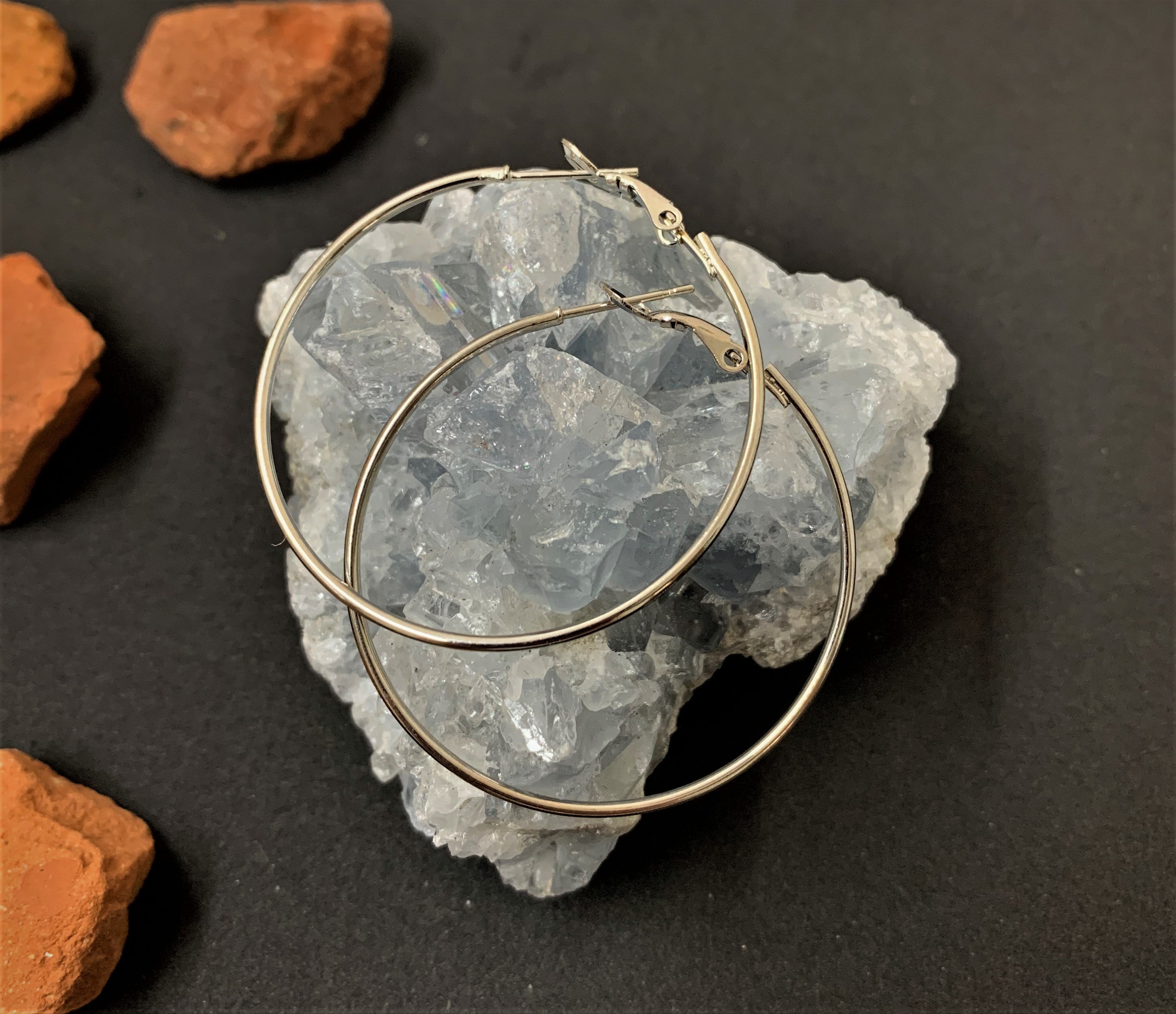 Boucles d'oreille créole argentée (paire)