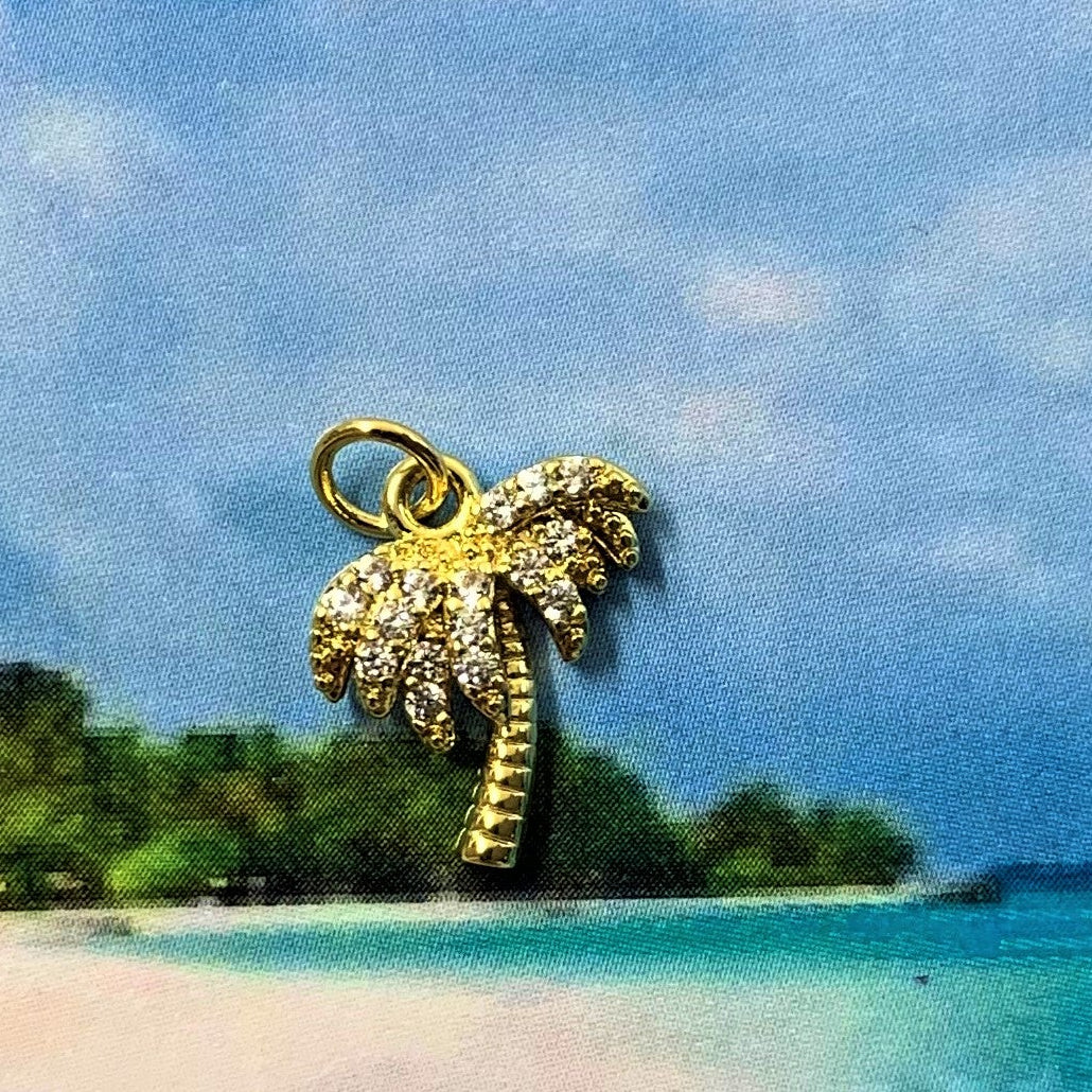 Charms - Cocotier plaqué Or 18K (1 pièce)