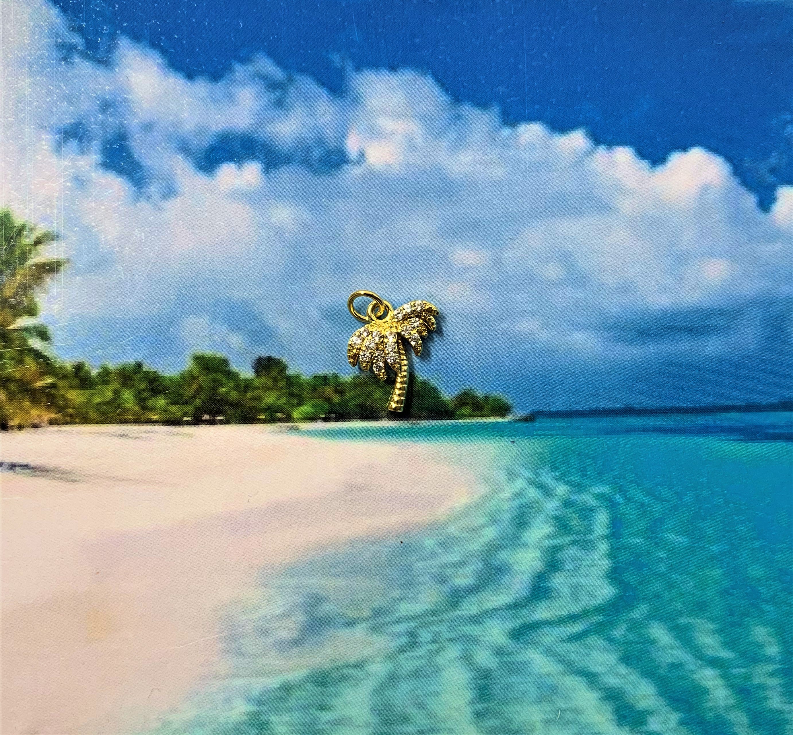 Charms - Cocotier plaqué Or 18K (1 pièce)