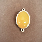 Liens connecteur en laiton, platine, ovale- Hello Yellow (1pièce)