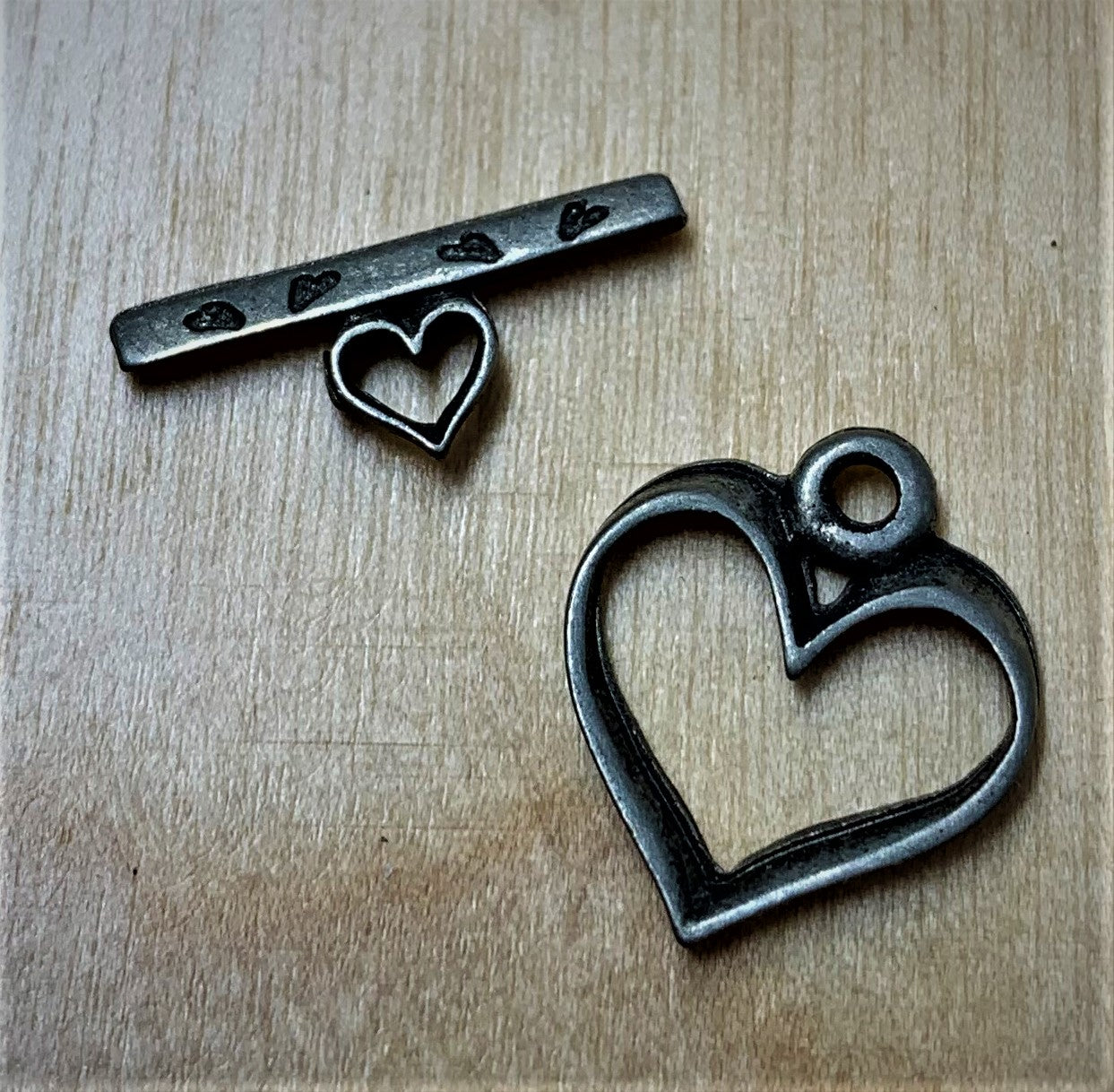 Fermoir - Collet Cœur - Argent Antique (1 pièce)