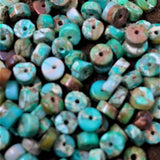 Ronde Plate 4 - Jaspe Impérial synthétiques vert eau (10 pces)