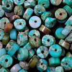 Ronde Plate 4 - Jaspe Impérial synthétiques vert eau (10 pces)