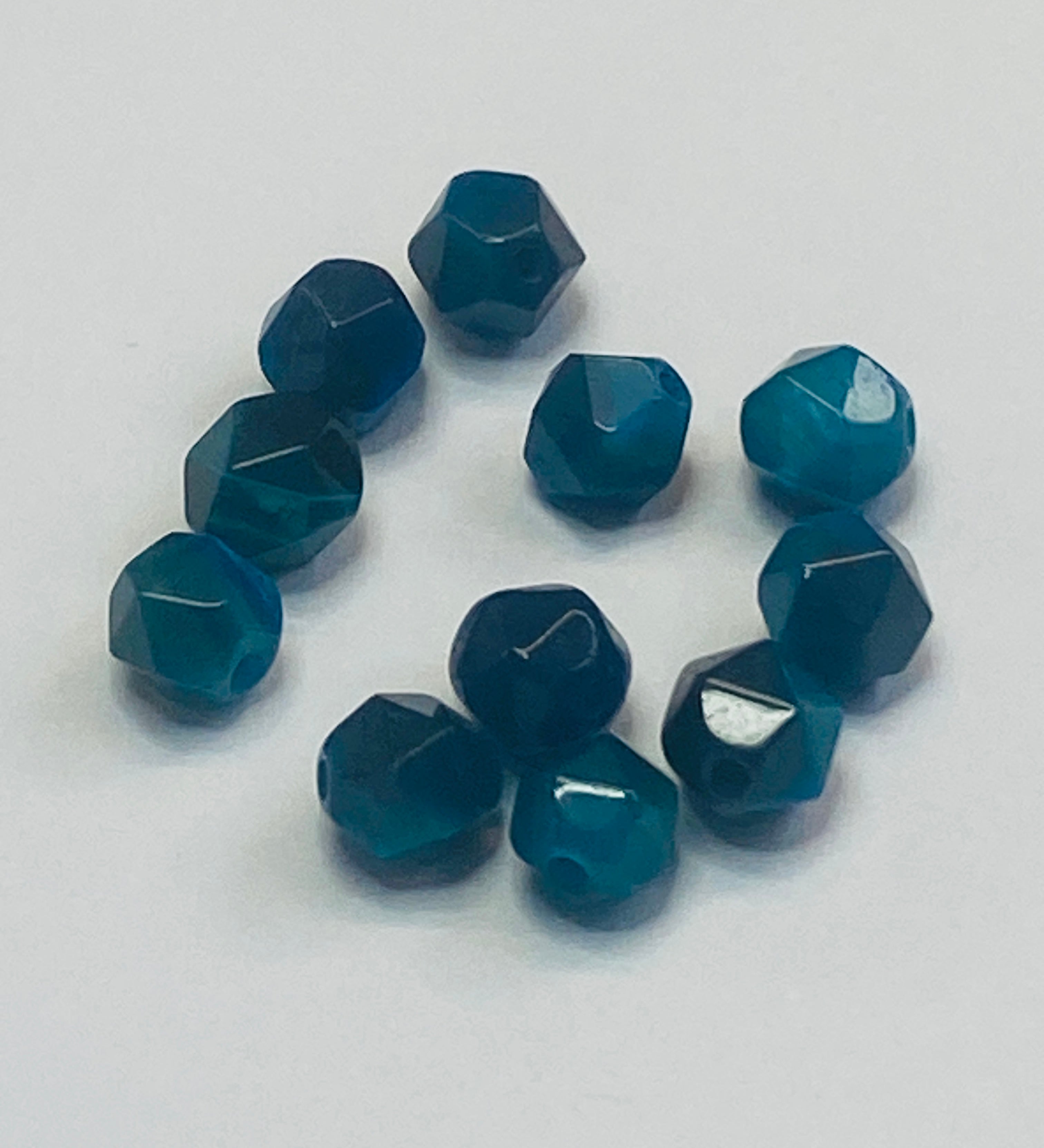 Perles d'œil de tigre naturel, taillées à facettes - (10 pces)