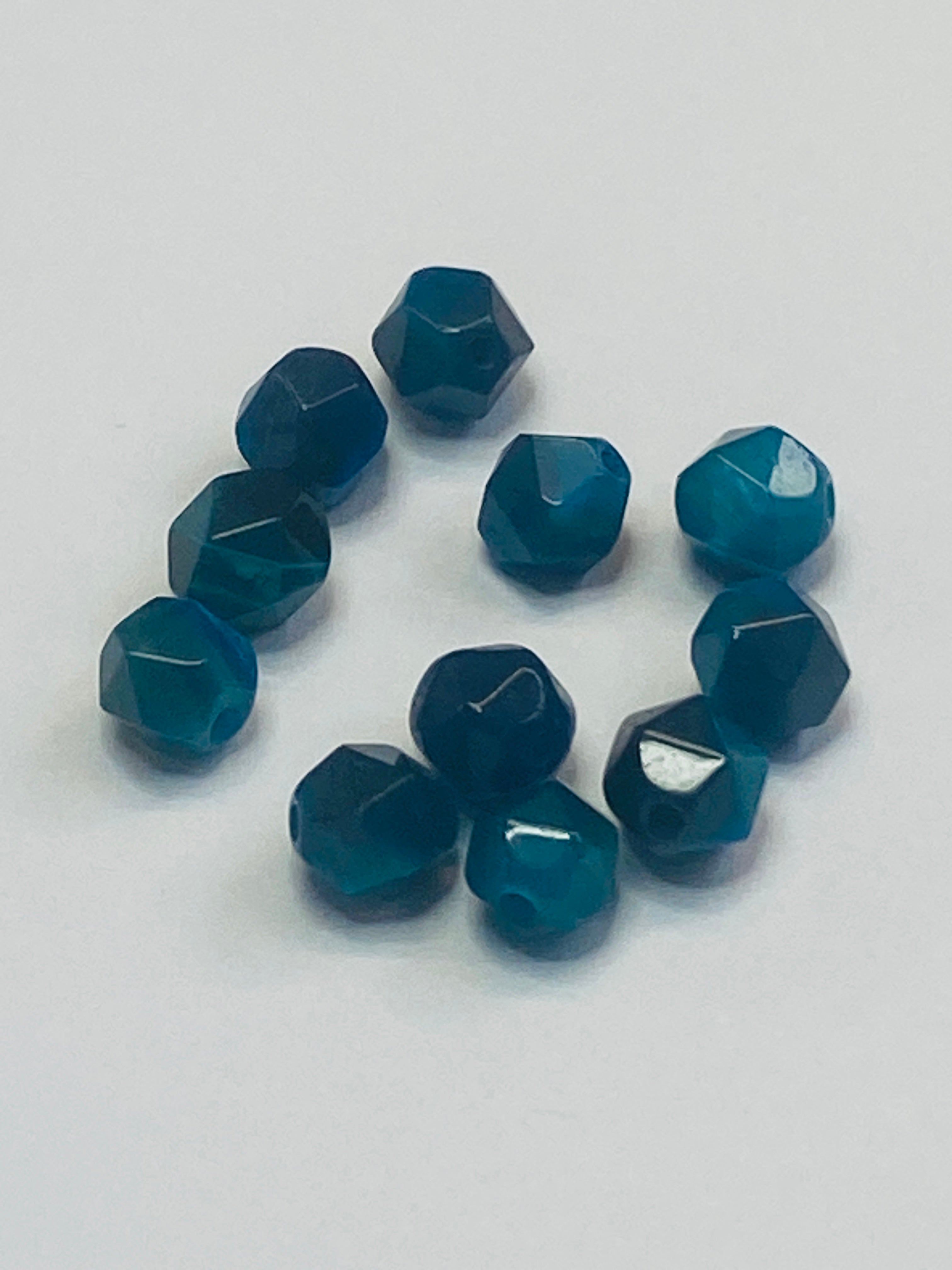 Perles d'œil de tigre naturel, taillées à facettes - (10 pces)