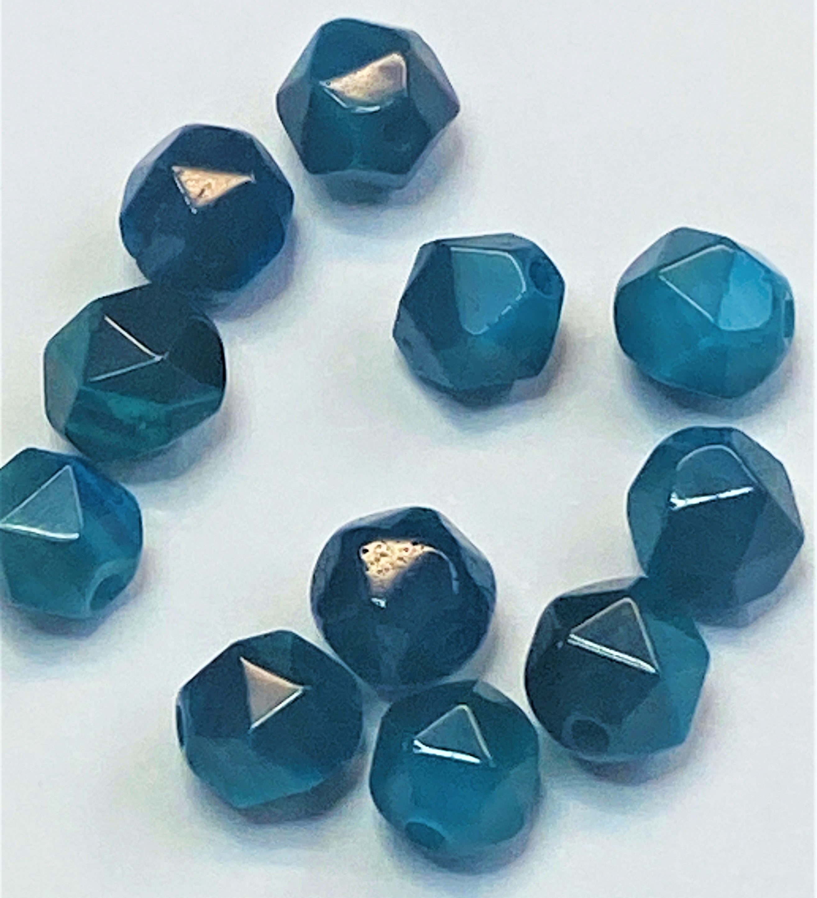 Perles d'œil de tigre naturel, taillées à facettes - (10 pces)