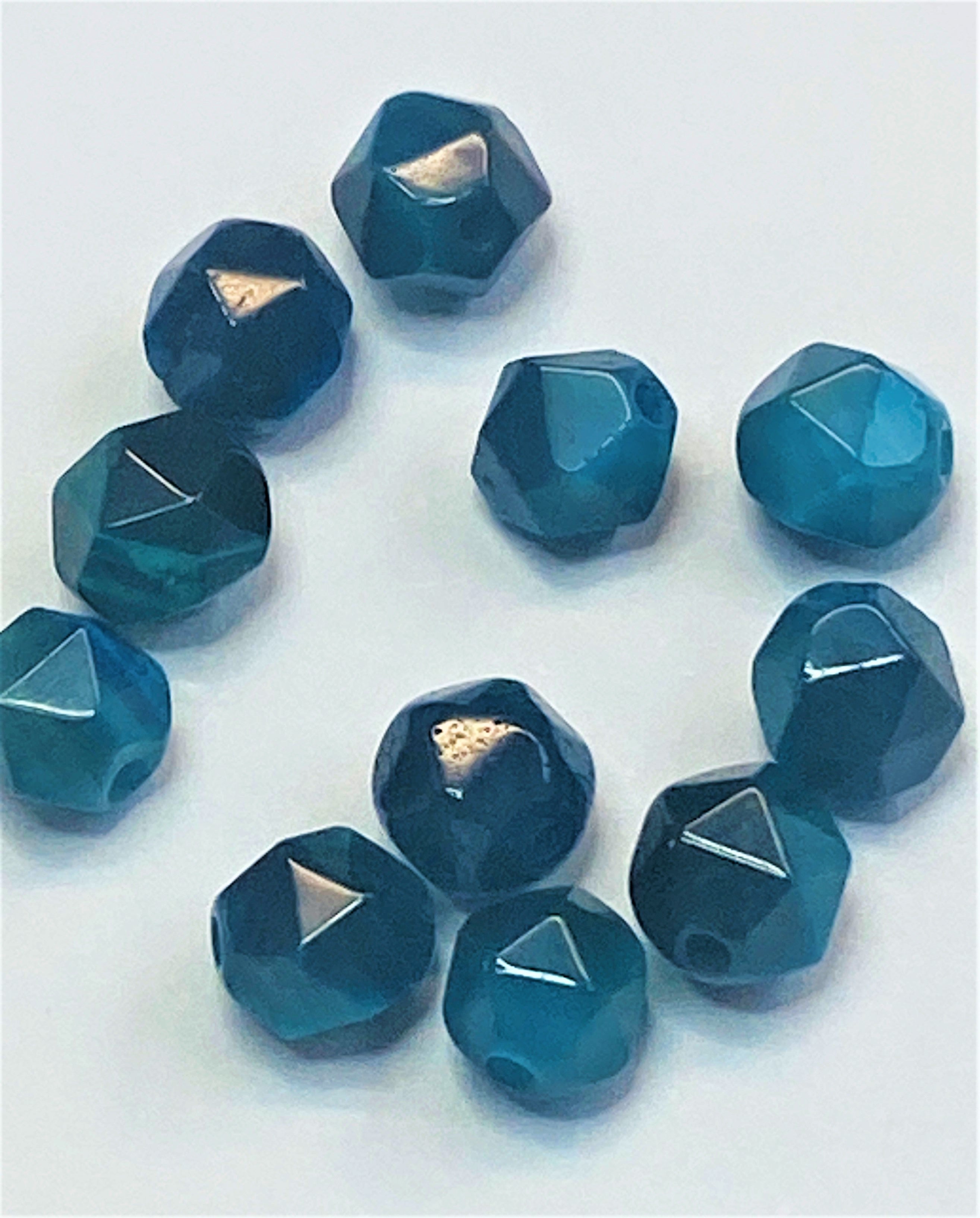 Perles d'œil de tigre naturel, taillées à facettes - (10 pces)