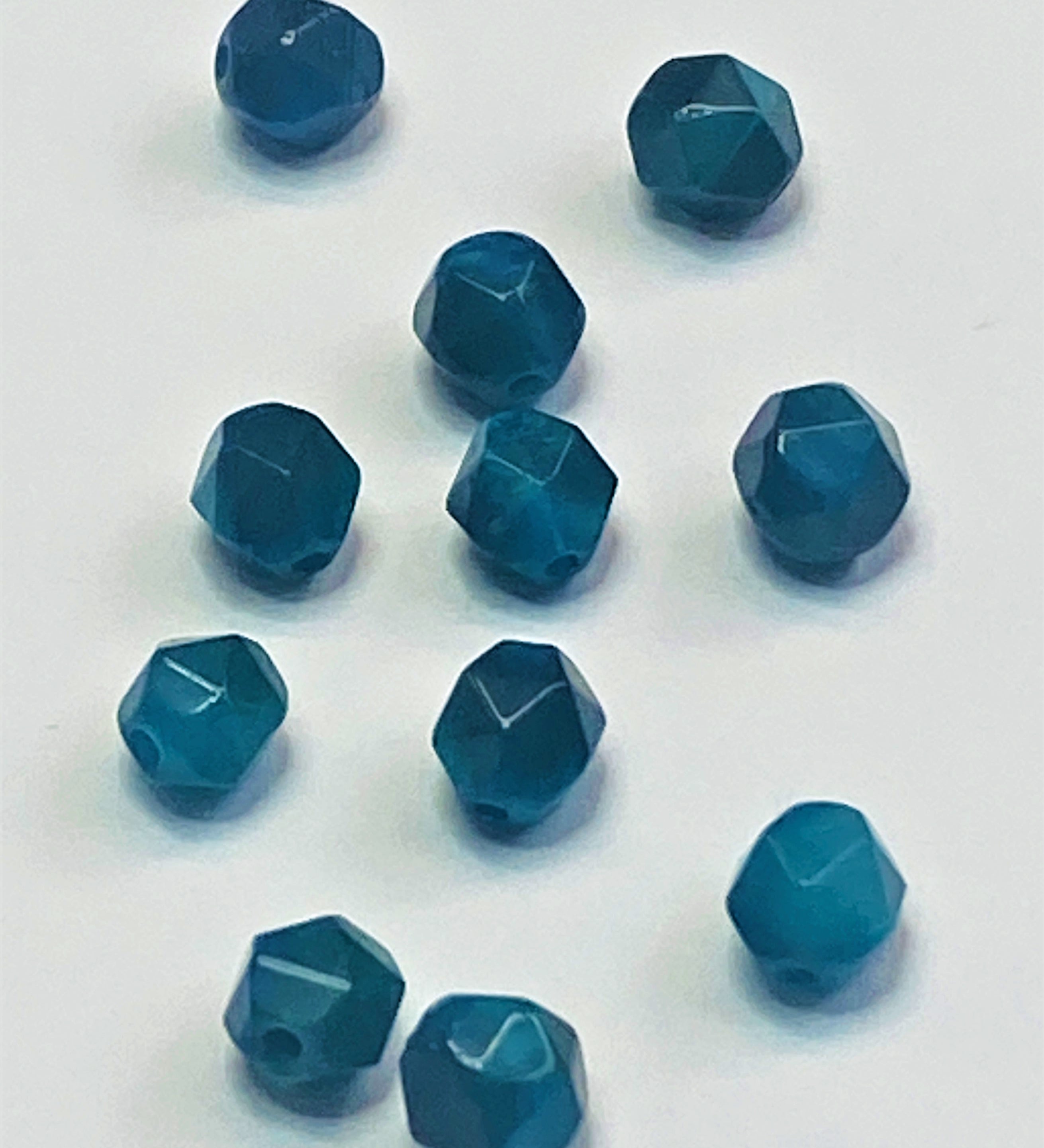 Perles d'œil de tigre naturel, taillées à facettes - (10 pces)