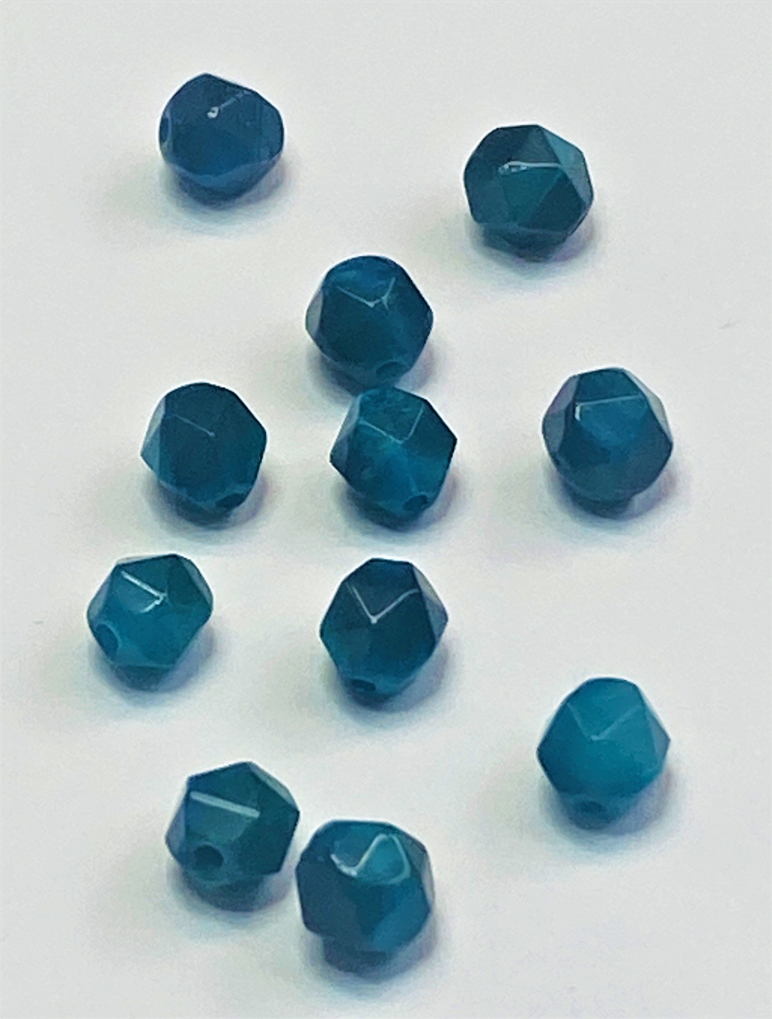 Perles d'œil de tigre naturel, taillées à facettes - (10 pces)