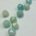 Perles d'amazonite naturelle, taillées à facettes - (10 pces)