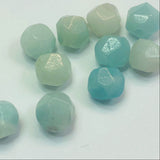 Perles d'amazonite naturelle, taillées à facettes - (10 pces)