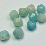 Perles d'amazonite naturelle, taillées à facettes - (10 pces)