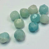 Perles d'amazonite naturelle, taillées à facettes - (10 pces)