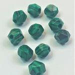 Perles de malachite synthétique, taillées à facettes - (10 pces)
