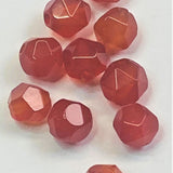Perles de cornaline naturelle, teintées et taillées à facettes - (10 pces)