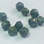 Perles de pierre de serpentine naturelle, taillées à facettes - (10pces)