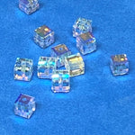 Cube 4 - Crystal AB  4mm ( 5 pces)