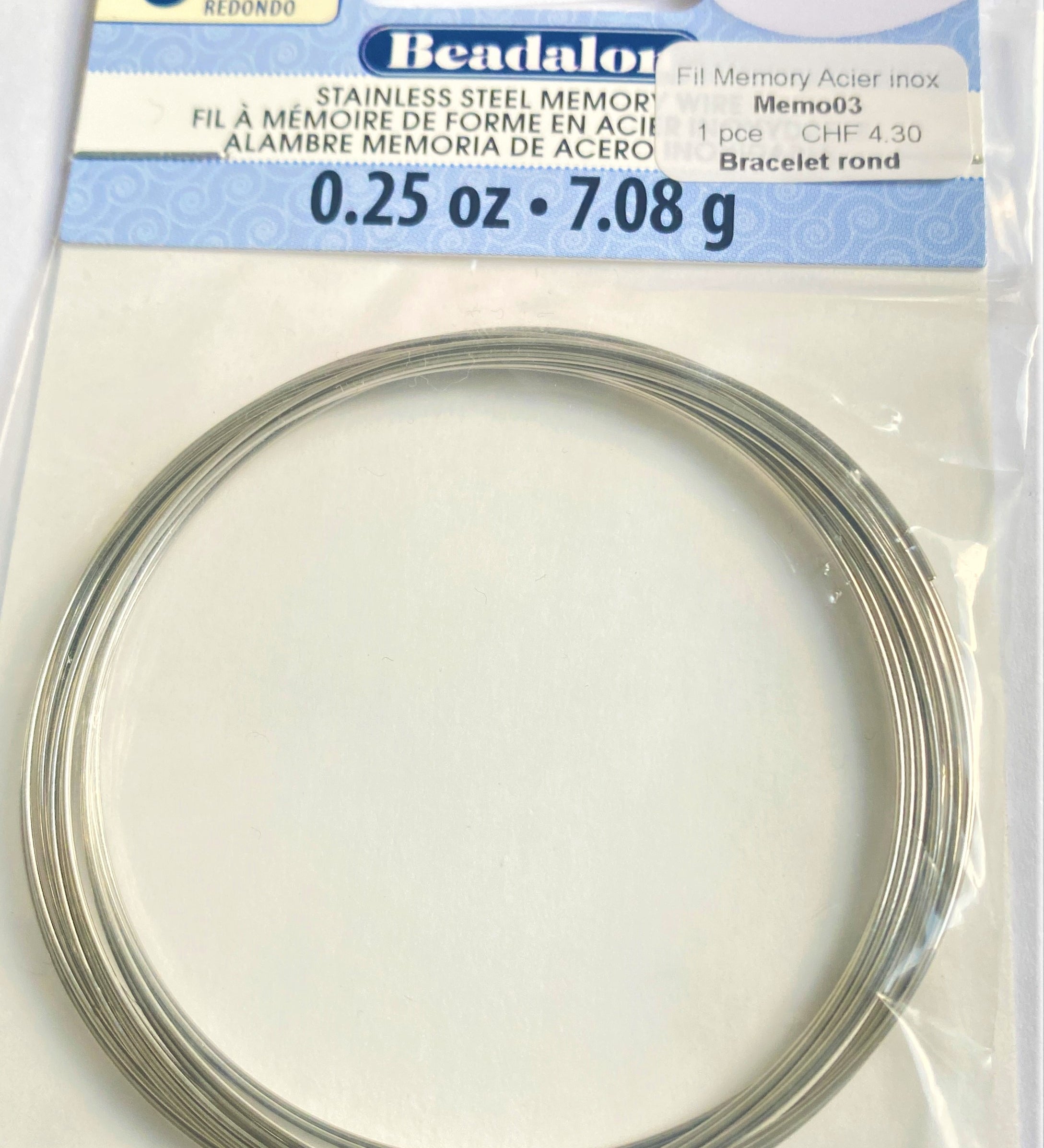 Fil Memory Grand Bracelet rond 0.5 mm