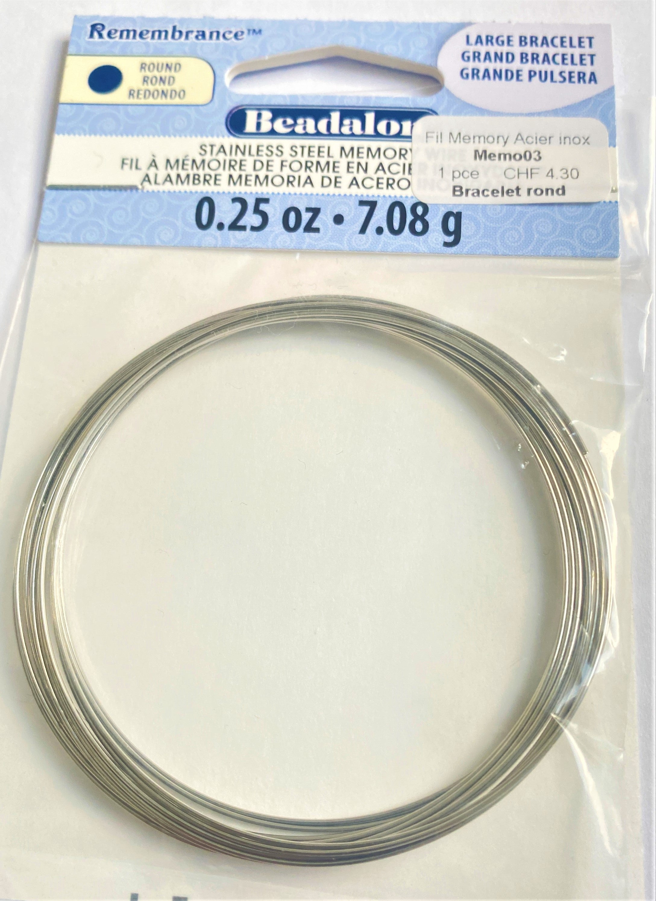 Fil Memory Grand Bracelet rond 0.5 mm