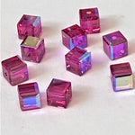 Cube 4 mm , Fuschia AB ( 5 pces)