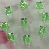 Cube 4mm , Chrysolite , (5pces)