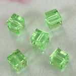 Cube 4mm , Chrysolite , (5pces)