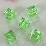 Cube 4mm , Chrysolite , (5pces)