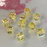 Cube 4mm , Jonquil AB, (5pces)