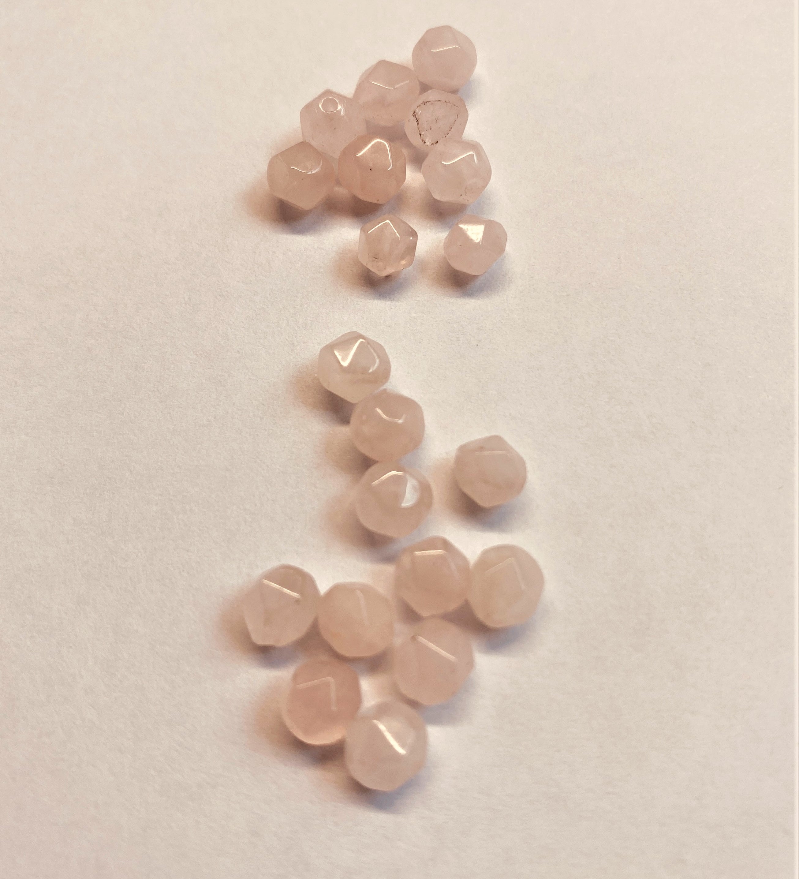 Perles de quartz rose naturel, taillées à facettes - (10 pces)