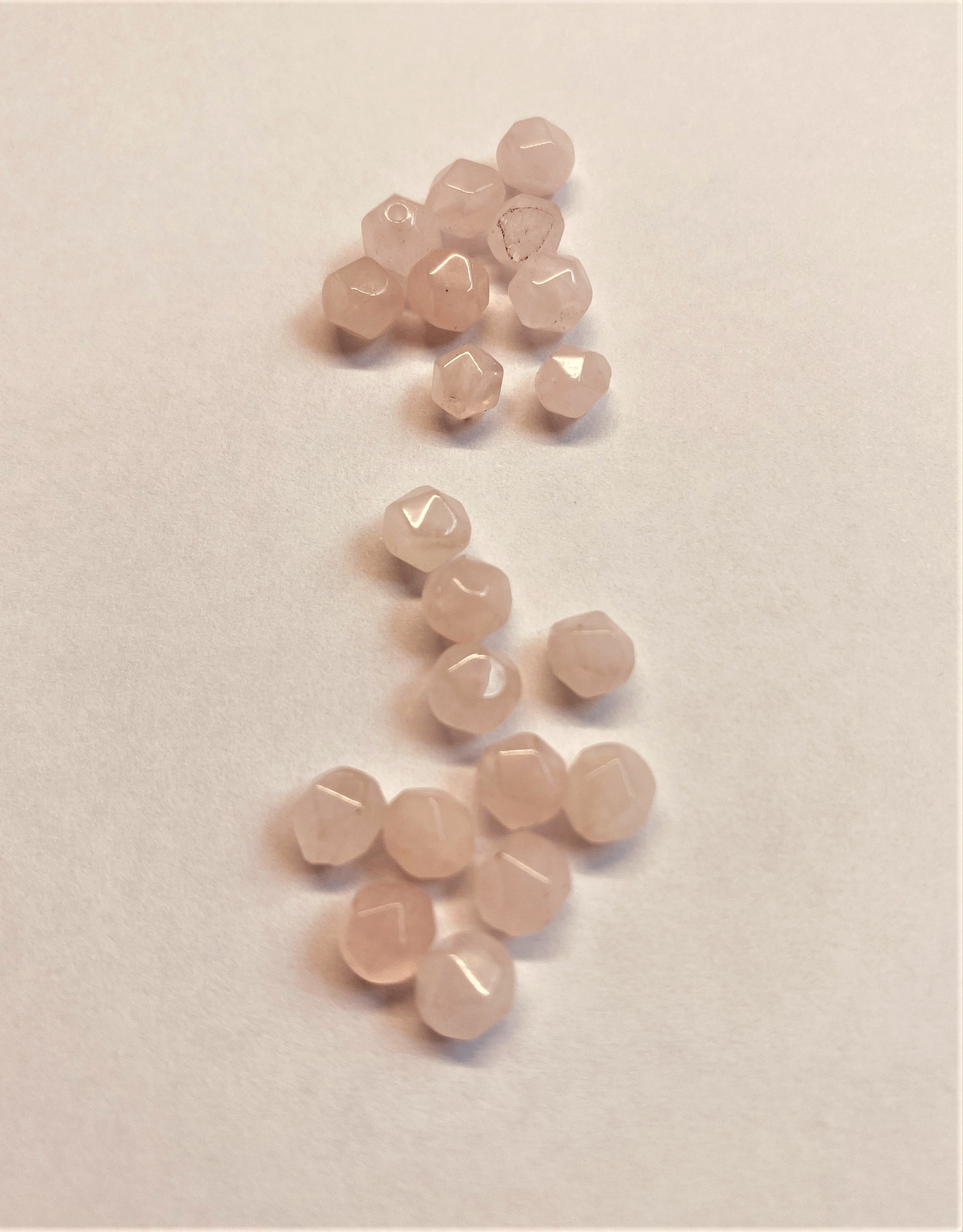 Perles de quartz rose naturel, taillées à facettes - (10 pces)