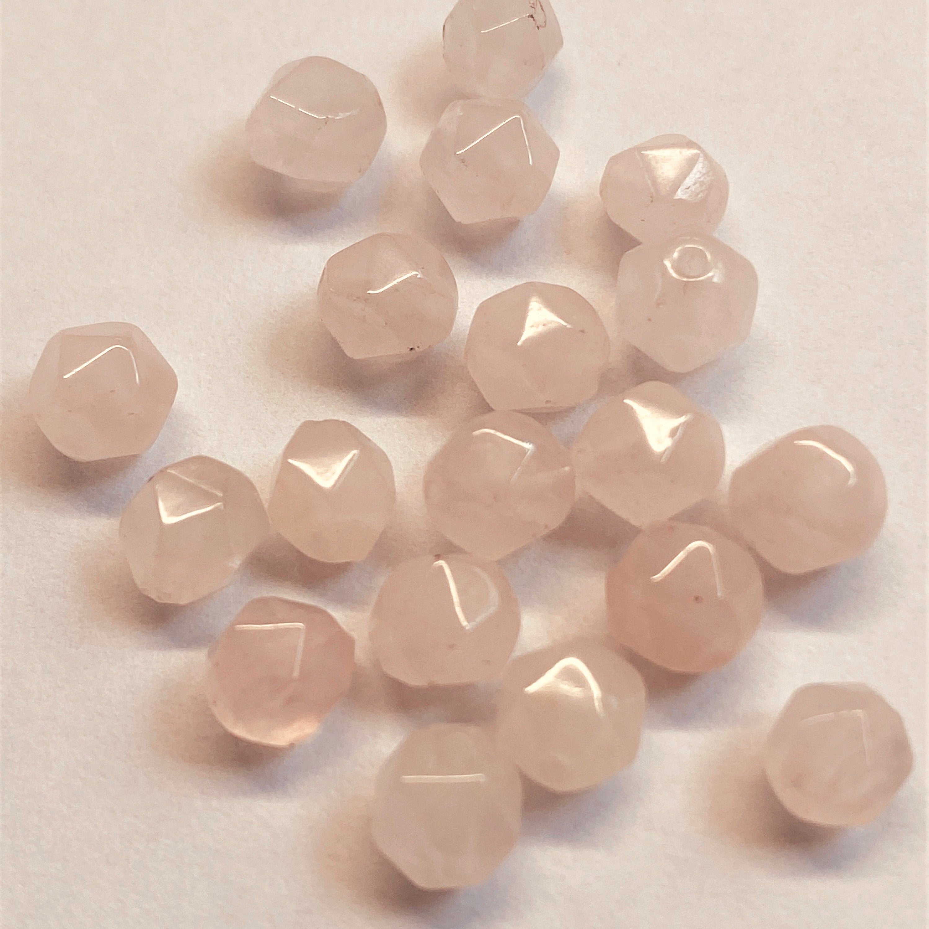 Perles de quartz rose naturel, taillées à facettes - (10 pces)