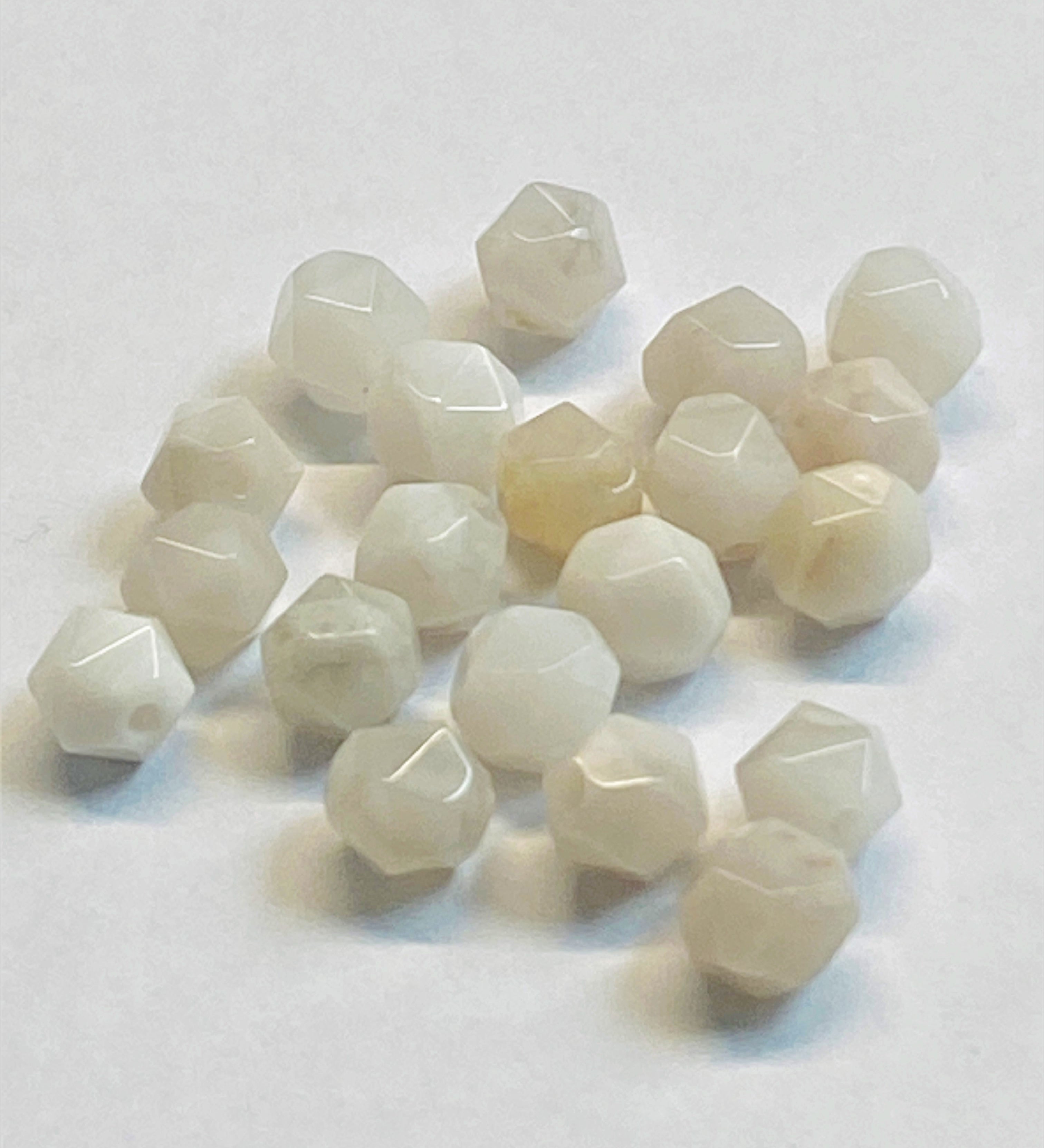 Perles d'agate folle naturelle, taillées à facettes - (10 pces)