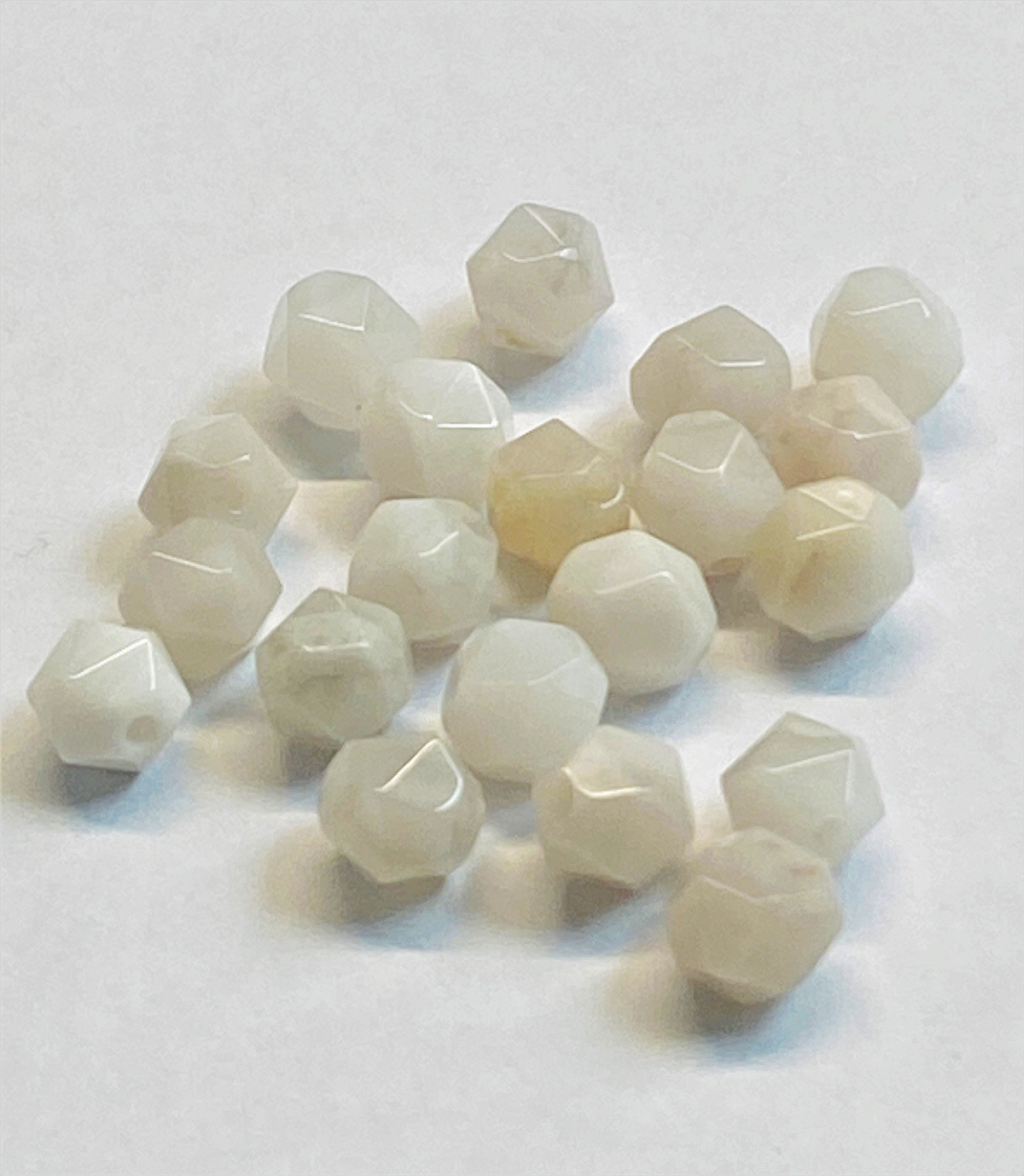 Perles d'agate folle naturelle, taillées à facettes - (10 pces)