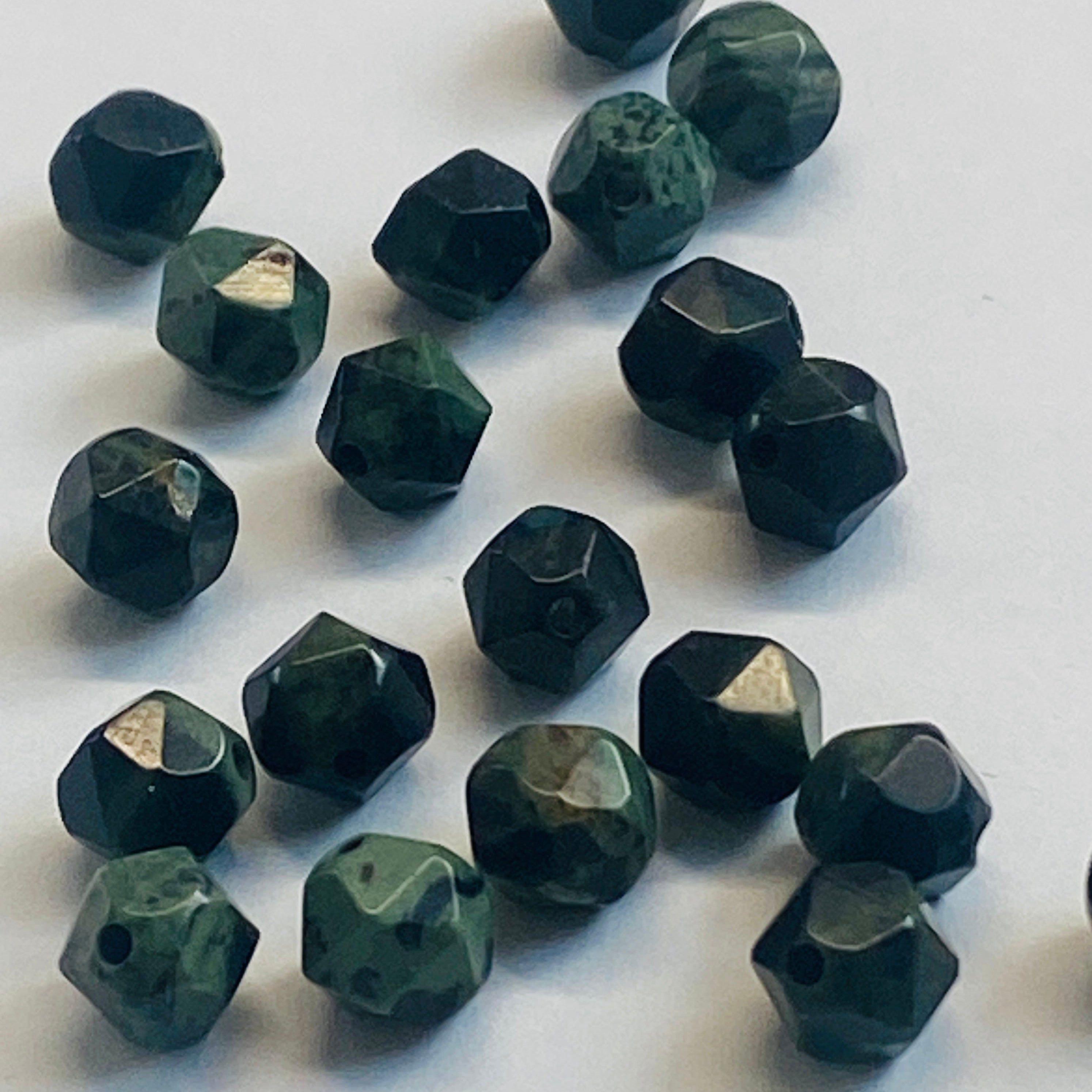 Perles de Jaspe kambaba naturel, taillées à facettes - (10 pces)