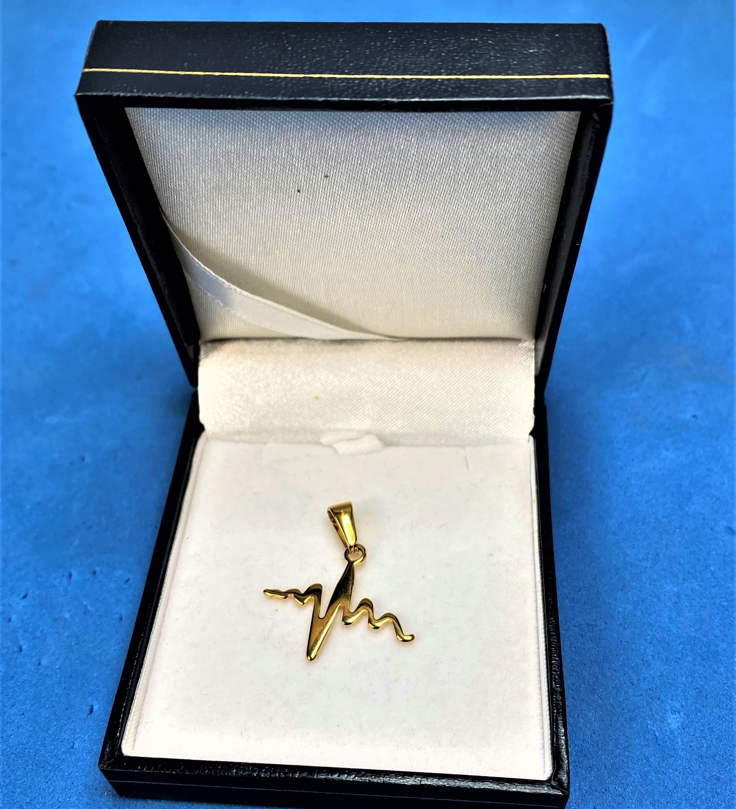 Pendentif - battement de coeur, couleur or (1 pce)