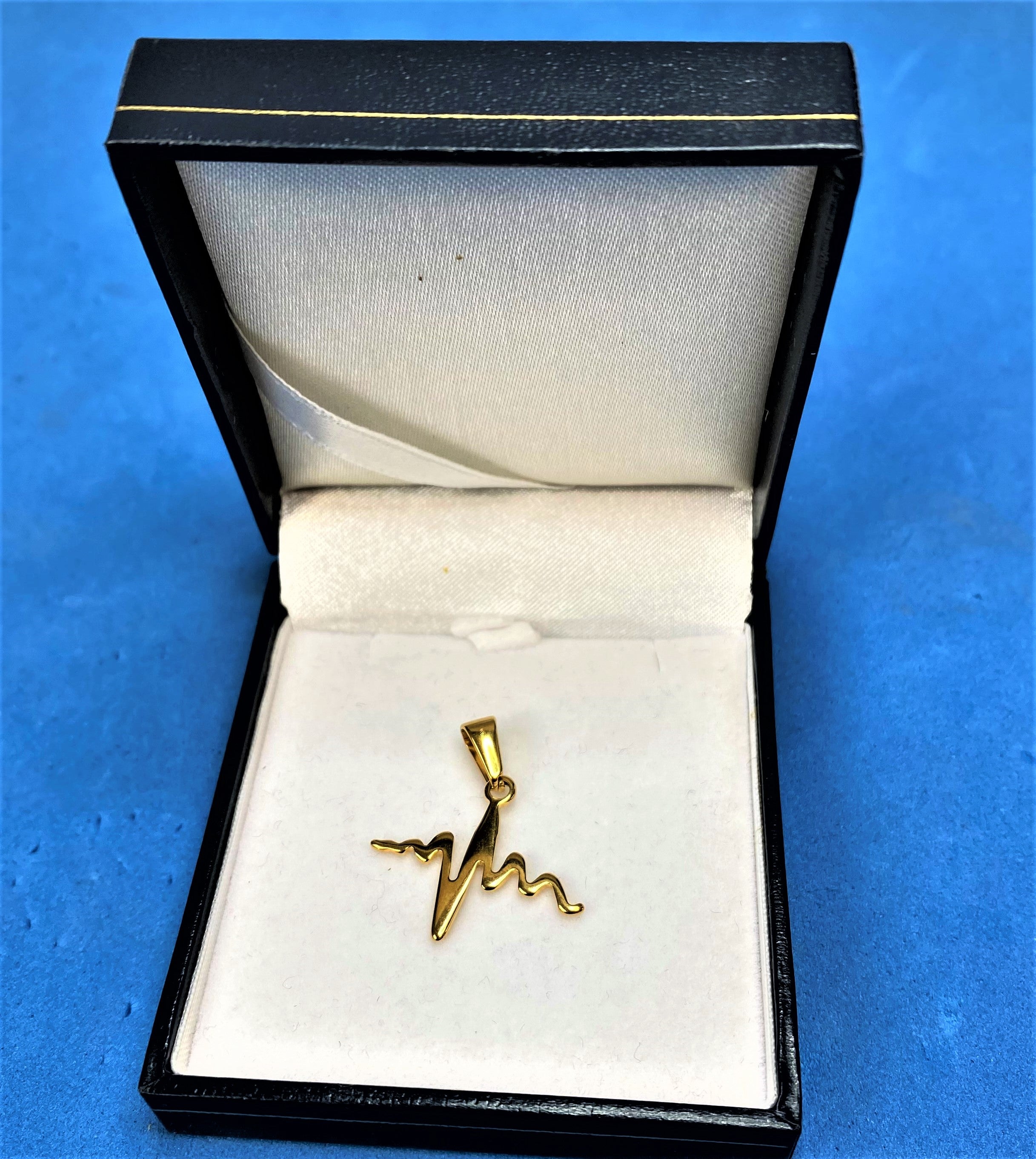 Pendentif - battement de coeur, couleur or (1 pce)