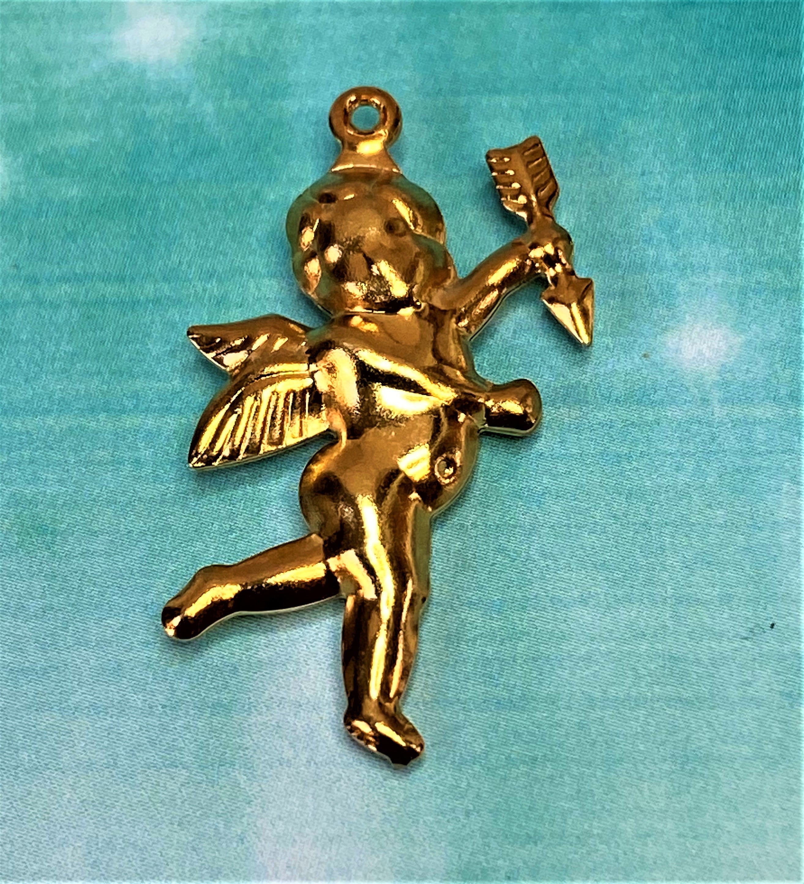 Pendentif - Acier inoxydable - Cupidon 18k plaqué or 
