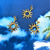 Pendentif éclipse solaire en acier inoxydable, soleil (1 pce)